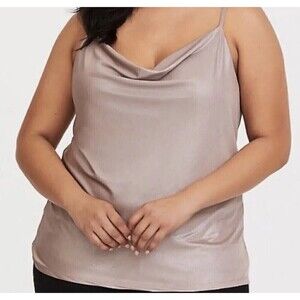 TORRID Champagne Metallic Cowl‎ Neck Cami/Tank Size 3XL sleeveless